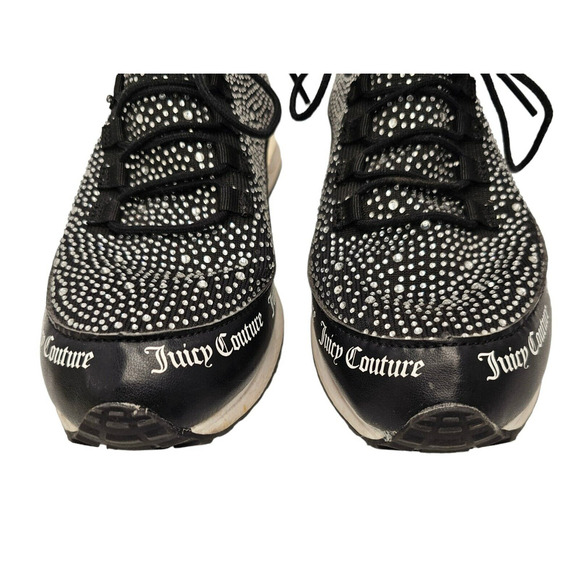 JUICY COUTURE Sneakers Womens Size 10 Bellamy Black Rhinestone Shoes Walking - Picture 5 of 12